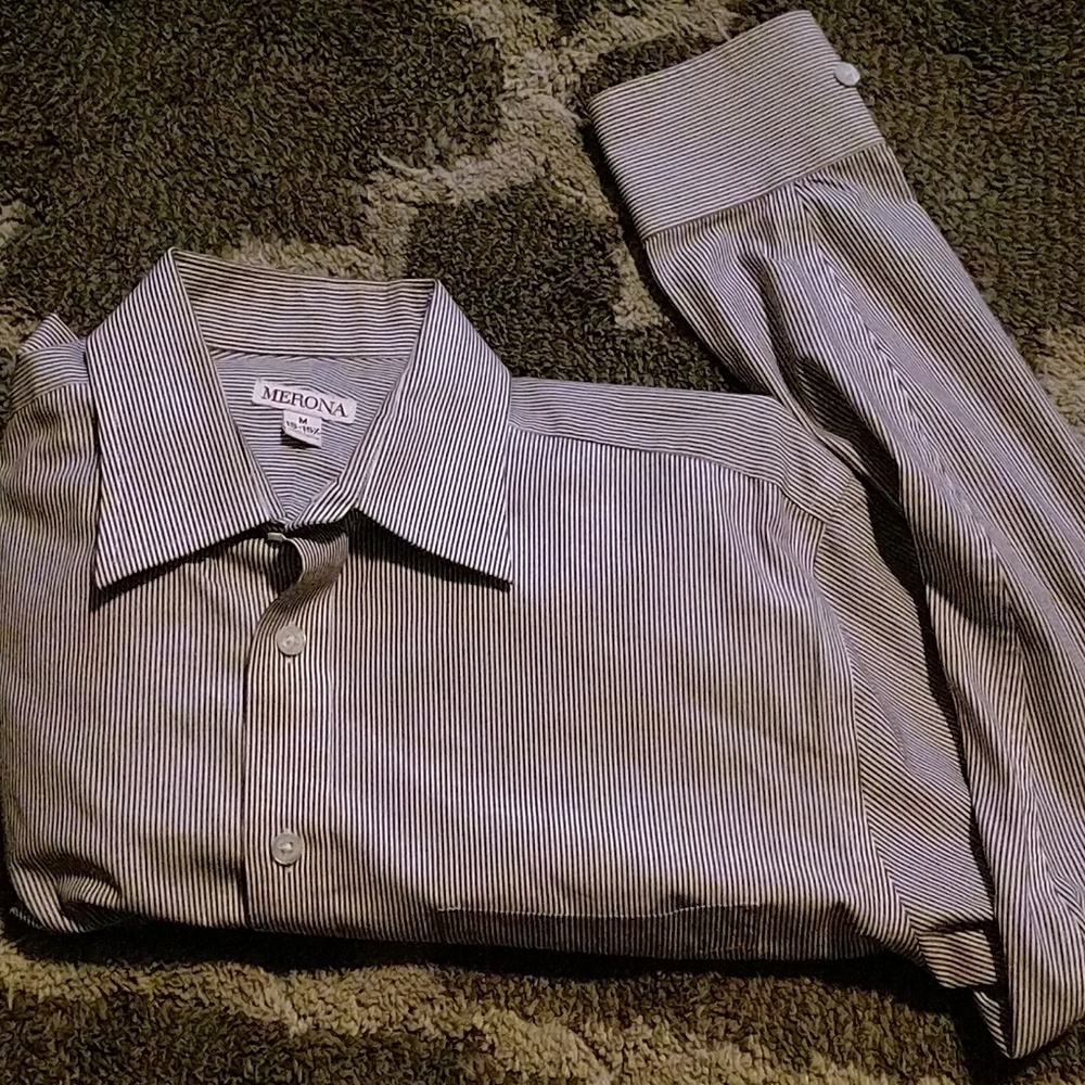 Mens long sleeve pinstripe dress shirt
